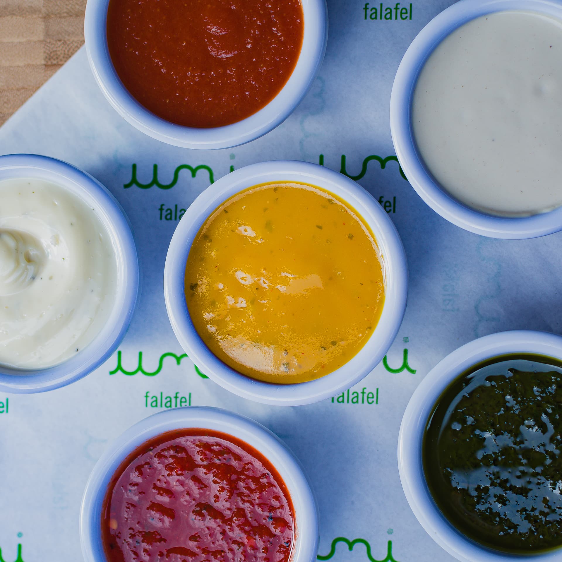 Umi dips and sauces portioned for a Cork office catering order