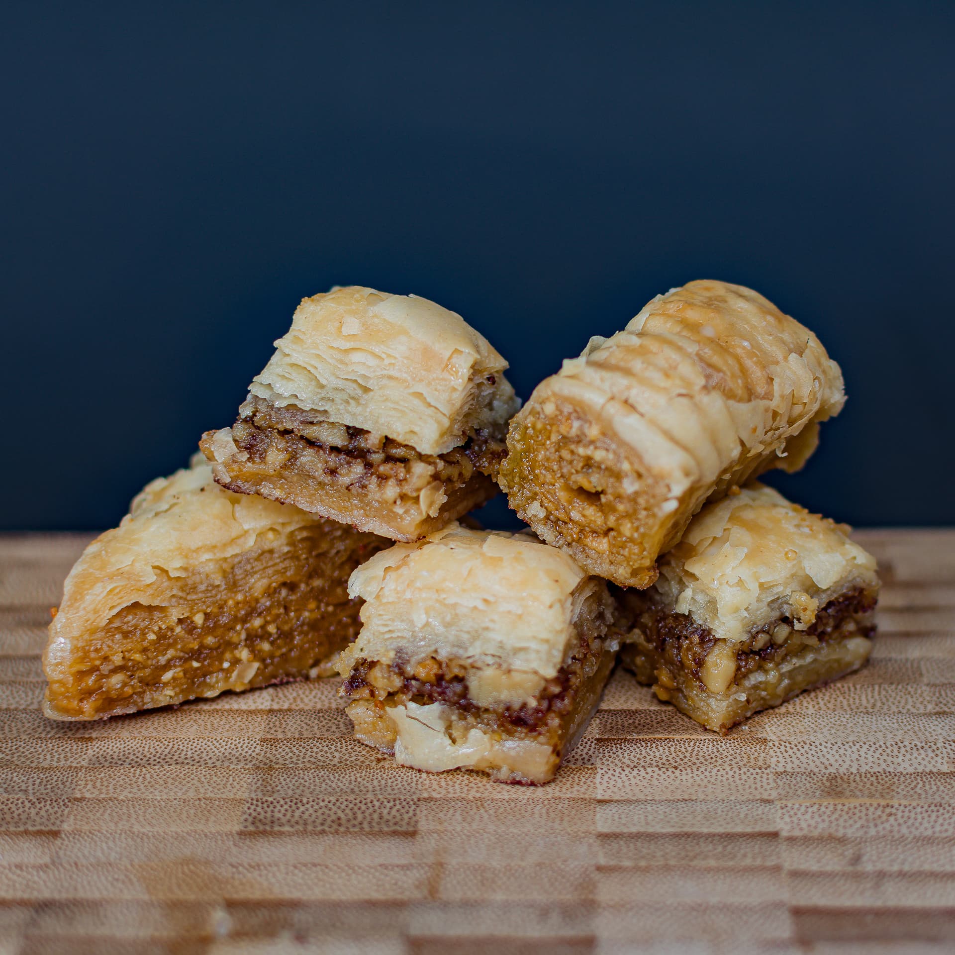 Layered baklawa with roasted nuts